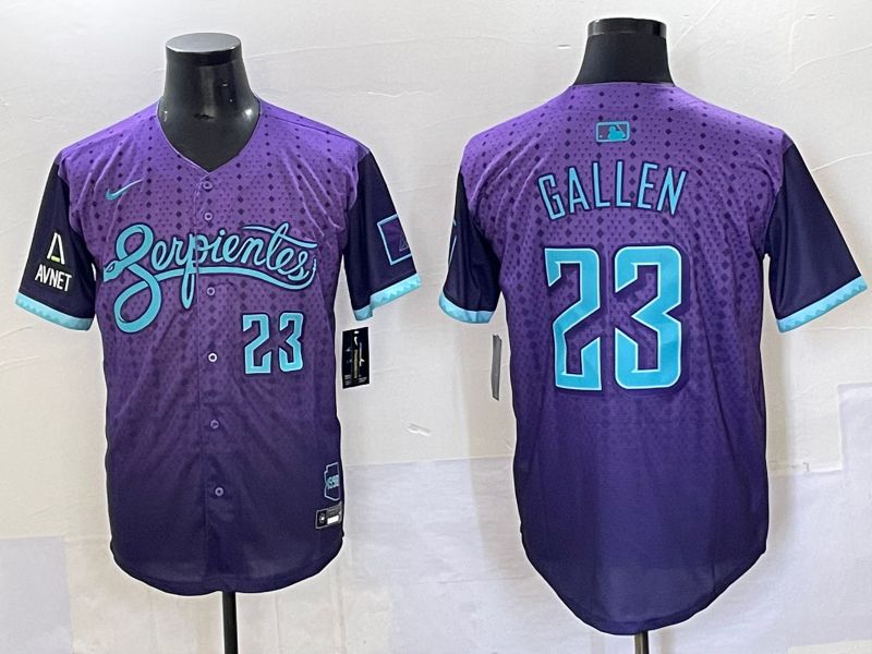 Men 2025 Arizona Diamondback #23 Gallen Purple Joint Name Nike MLB Jersey style 18